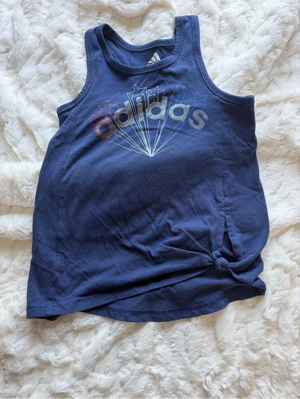 Adidas Girls Size 3T Navy Blue Racerback Tank Top with Front Tie